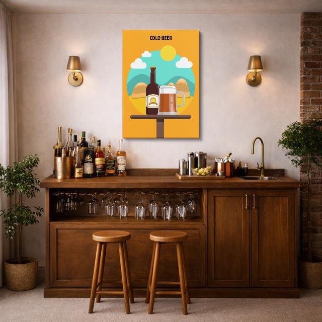 cuadro canvas bebidas beer cold estilo contemporáneo