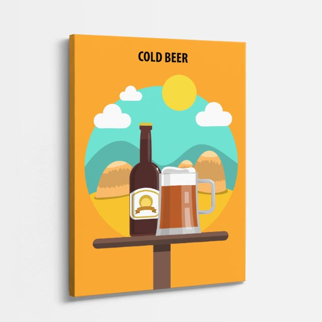 cuadro canvas bebidas beer cold estilo contemporáneo