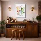 cuadro canvas bebidas cocteles acuarela estilo contemporáneo
