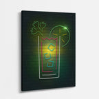 cuadro canvas bebidas neón refresco estilo contemporáneo