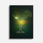 cuadro canvas bebidas neón martini estilo contemporáneo