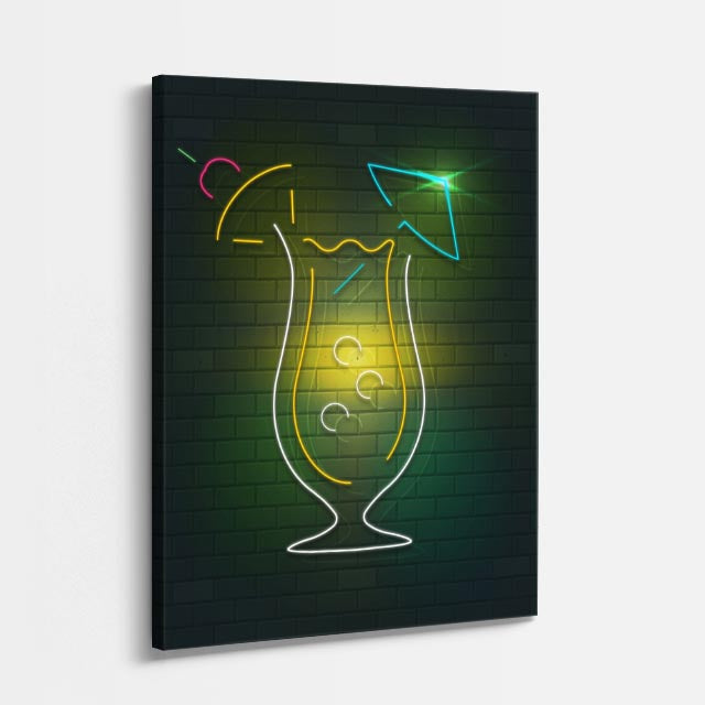 cuadro canvas bebidas neón drink estilo contemporáneo