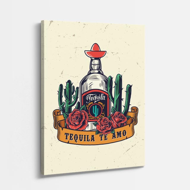 cuadro canvas bebidas tequila arte estilo contemporáneo