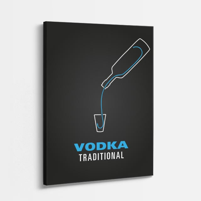 cuadro canvas bebidas vodka minimal estilo contemporáneo