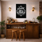 cuadro canvas bebidas whiskey badge estilo contemporáneo
