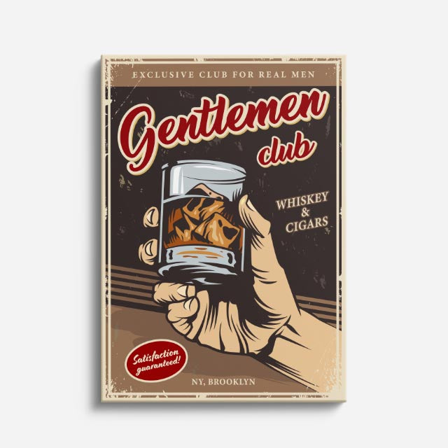 cuadro canvas bebidas gentleman club estilo contemporáneo