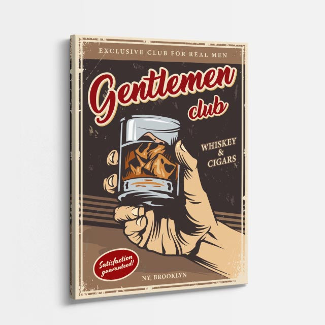 cuadro canvas bebidas gentleman club estilo contemporáneo