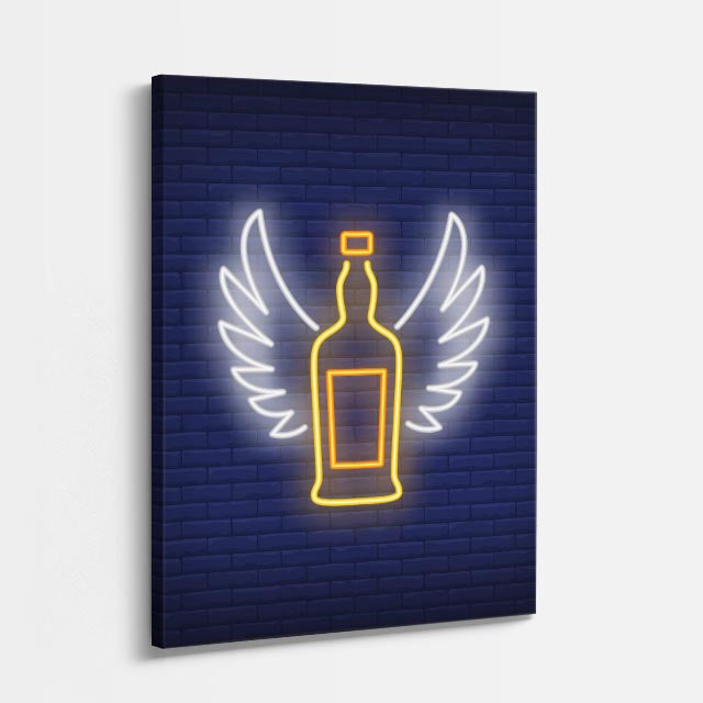 cuadro canvas bebidas neón botella estilo contemporáneo