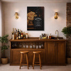 cuadro canvas bebidas whiskey dark estilo contemporáneo