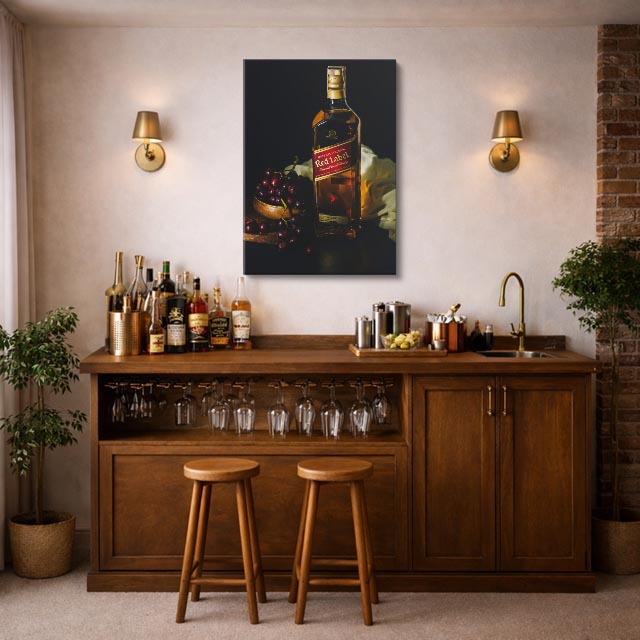 cuadro canvas bebidas premium whiskey clásico estilo contemporáneo