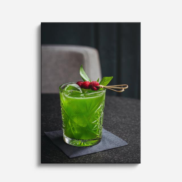 cuadro canvas bebidas premium drink verde estilo contemporáneo