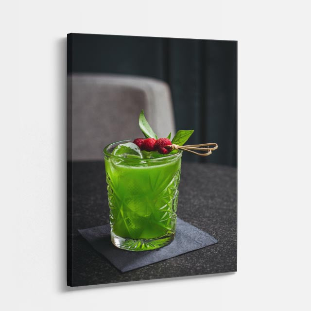 cuadro canvas bebidas premium drink verde estilo contemporáneo