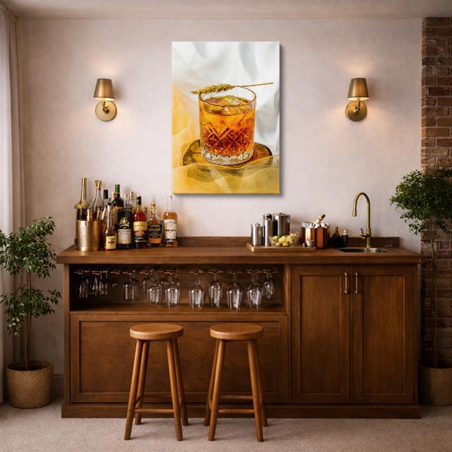 cuadro canvas bebidas premium old fashioned estilo contemporáneo