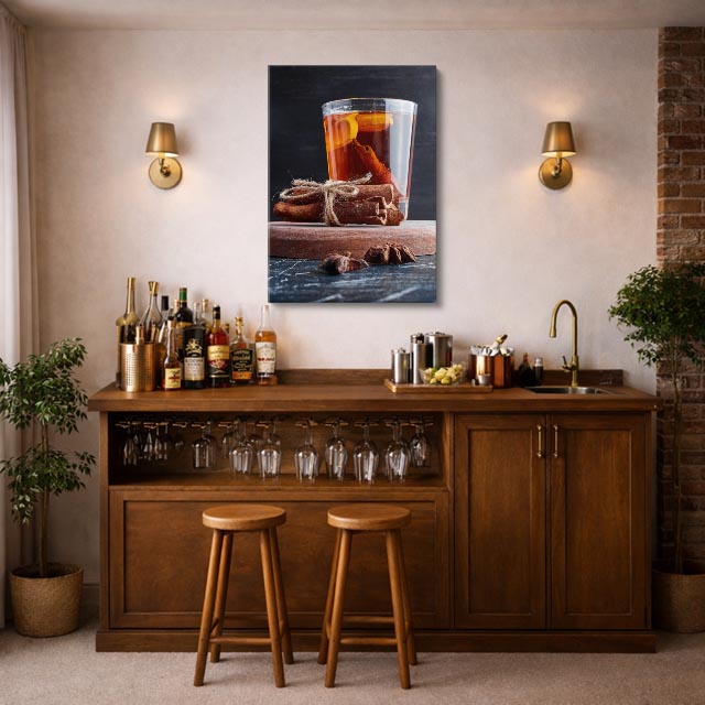 cuadro canvas te y cafe té canela estilo contemporáneo