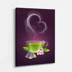 cuadro canvas te y cafe té verde zen estilo contemporáneo