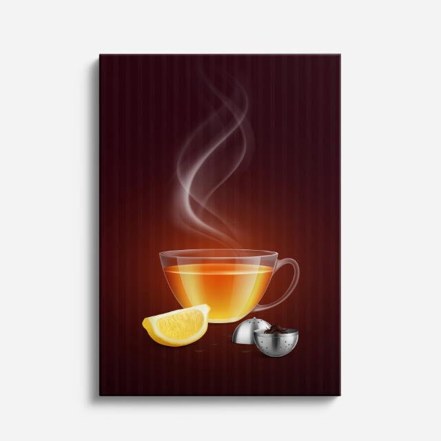 cuadro canvas te y cafe té limón estilo contemporáneo