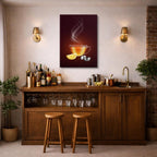 cuadro canvas te y cafe té limón estilo contemporáneo