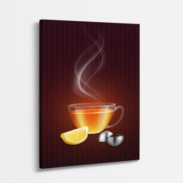 cuadro canvas te y cafe té limón estilo contemporáneo