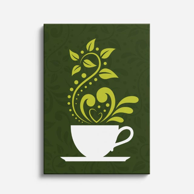 cuadro canvas te y cafe taza orgánica estilo contemporáneo
