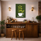 cuadro canvas te y cafe taza orgánica estilo contemporáneo