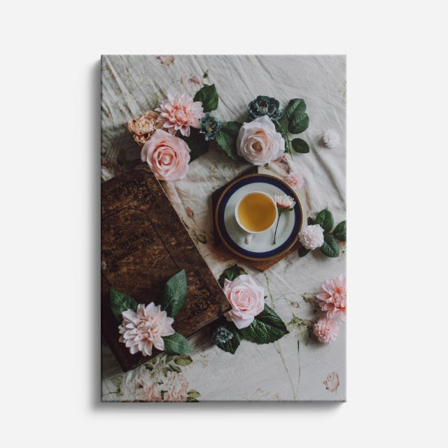 cuadro canvas te y cafe té romántico estilo contemporáneo