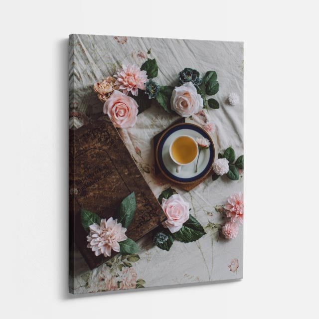 cuadro canvas te y cafe té romántico estilo contemporáneo