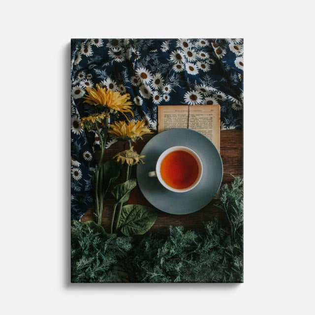 cuadro canvas te y cafe té naturaleza estilo contemporáneo