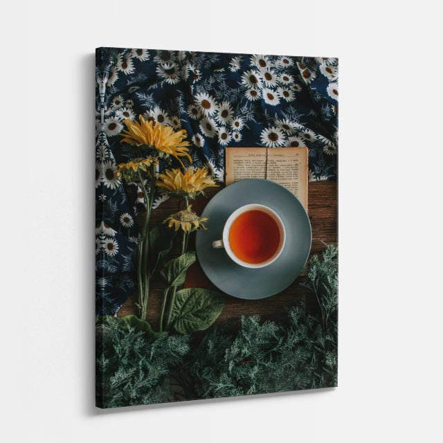 cuadro canvas te y cafe té naturaleza estilo contemporáneo