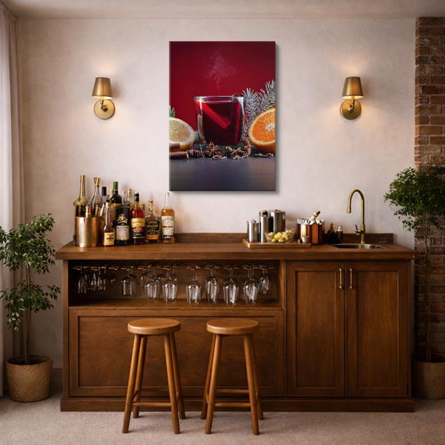 cuadro canvas vino infusión cálida estilo contemporáneo