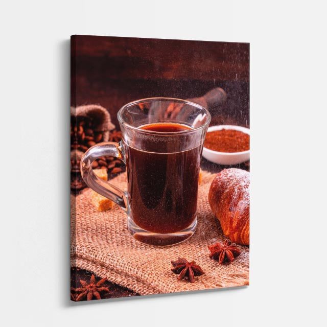 cuadro canvas vino té especiado estilo contemporáneo