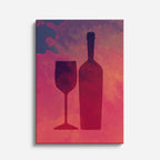 cuadro canvas vino vino silueta estilo contemporáneo