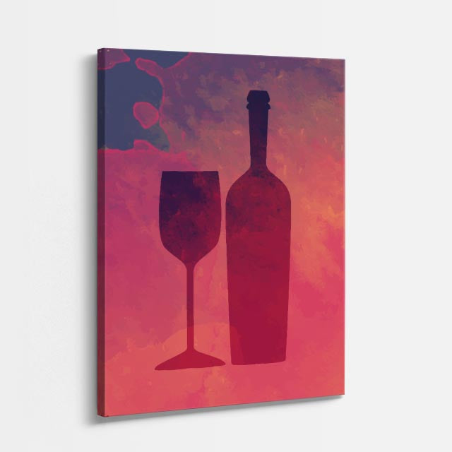 cuadro canvas vino vino silueta estilo contemporáneo