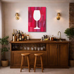 cuadro canvas vino copa minimal estilo contemporáneo