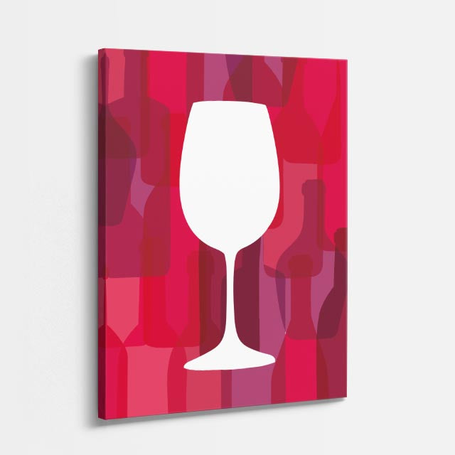 cuadro canvas vino copa minimal estilo contemporáneo