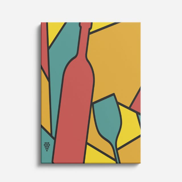 cuadro canvas vino vino abstracto estilo contemporáneo