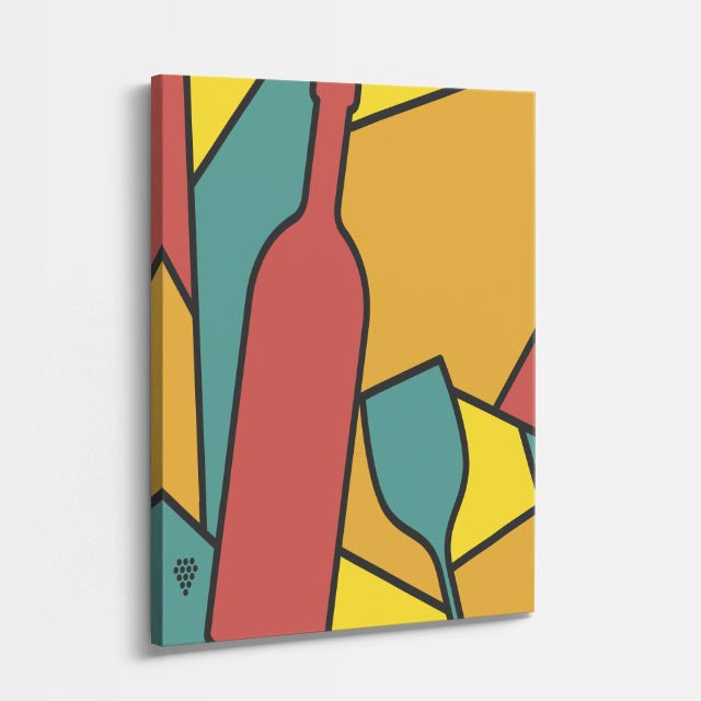 cuadro canvas vino vino abstracto estilo contemporáneo