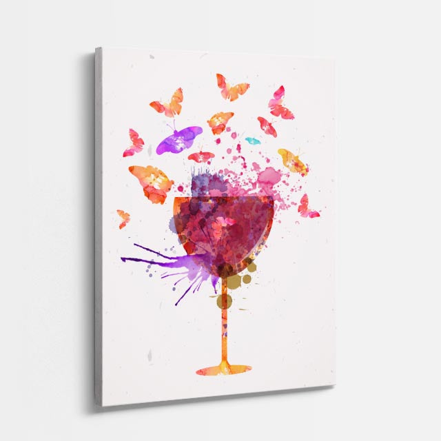cuadro canvas vino copa splash estilo contemporáneo
