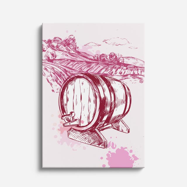 cuadro canvas vino barrica clásica estilo contemporáneo
