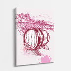 cuadro canvas vino barrica clásica estilo contemporáneo