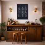 cuadro canvas vino iconos vino estilo contemporáneo