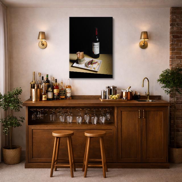 cuadro canvas vino vino gourmet estilo contemporáneo