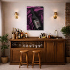 cuadro canvas vino botella elegante estilo contemporáneo