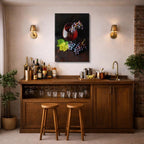 cuadro canvas vino copa uva estilo contemporáneo