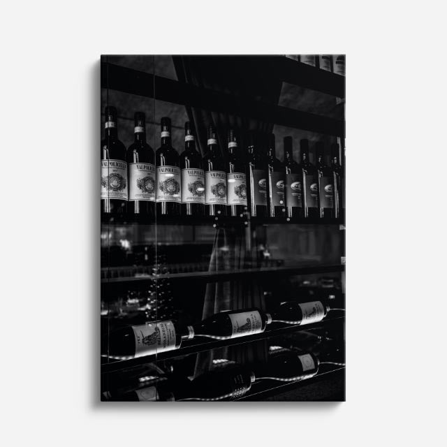 cuadro canvas vino bodega nocturna estilo contemporáneo