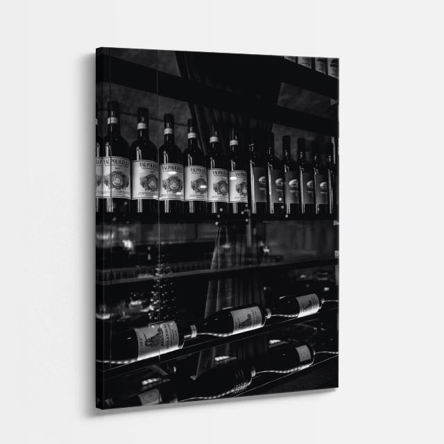 cuadro canvas vino bodega nocturna estilo contemporáneo