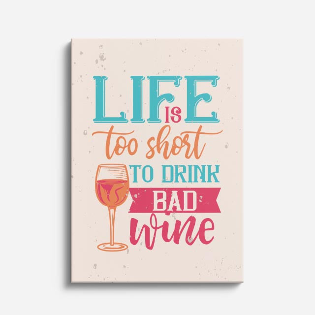 cuadro canvas vino frase vino estilo contemporáneo