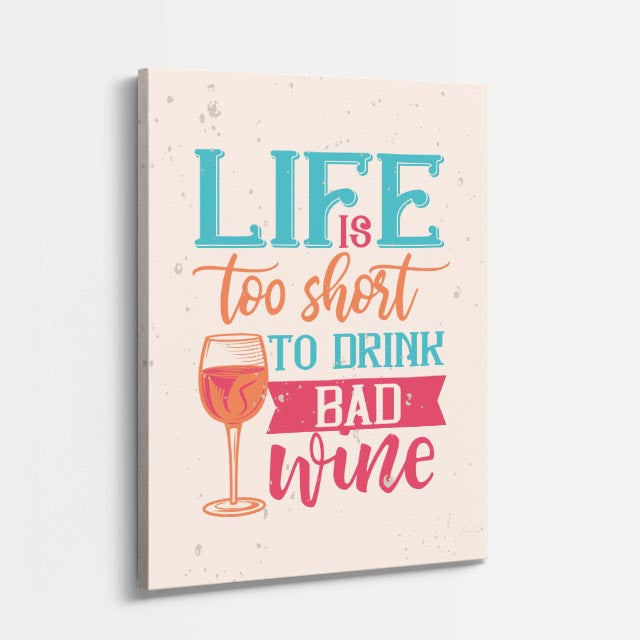 cuadro canvas vino frase vino estilo contemporáneo