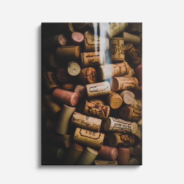 cuadro canvas vino corchos vintage estilo contemporáneo