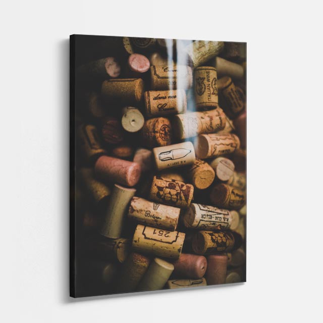 cuadro canvas vino corchos vintage estilo contemporáneo