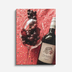 cuadro canvas vino copa uvas estilo contemporáneo